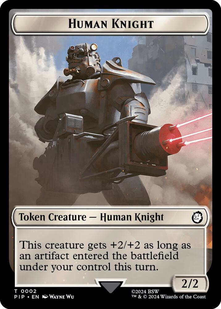 Human Knight // Food (0014) Double-Sided Token (2 // 14) (PIP)
