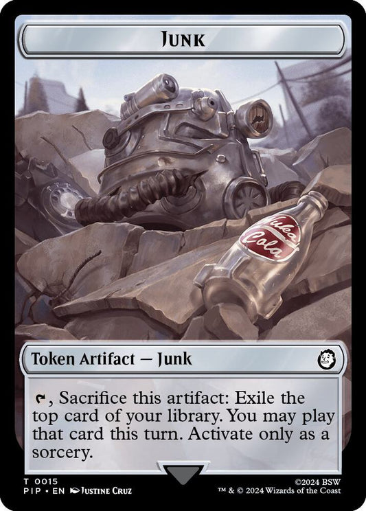 Image for Junk // Human Knight Double-Sided Token (15 // 2) (PIP) - Magic: The Gathering
