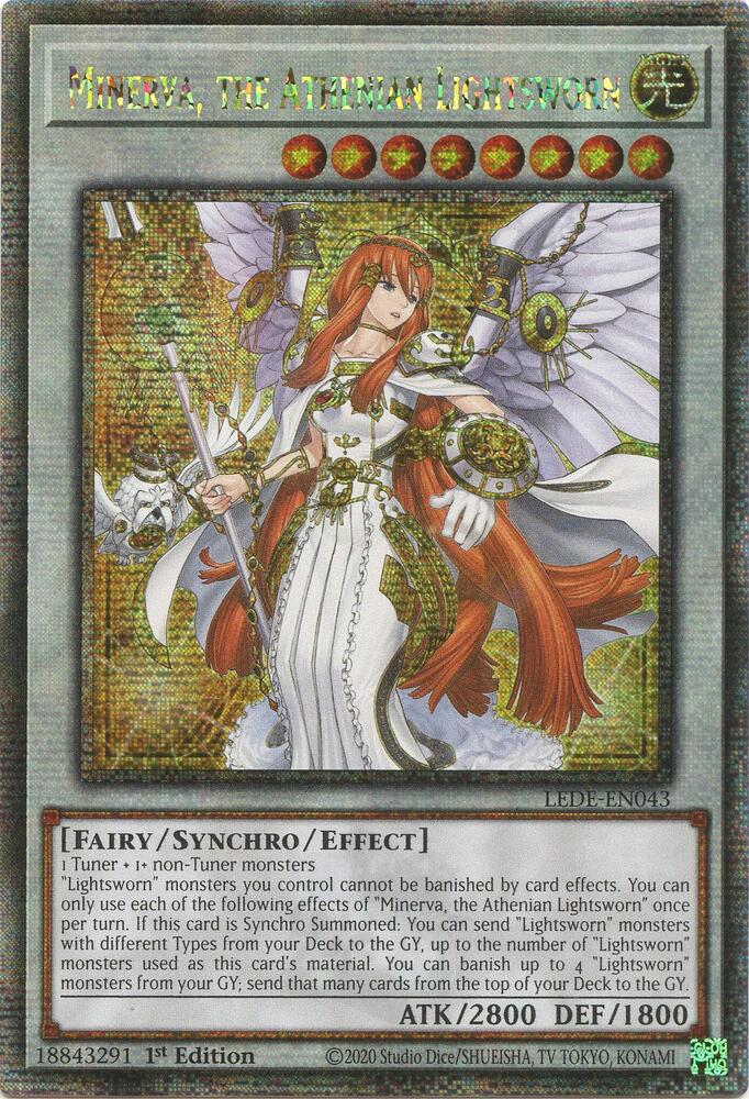 Minerva, the Athenian Lightsworn (Quarter Century Secret Rare) (LEDE-EN043) (LEDE)
