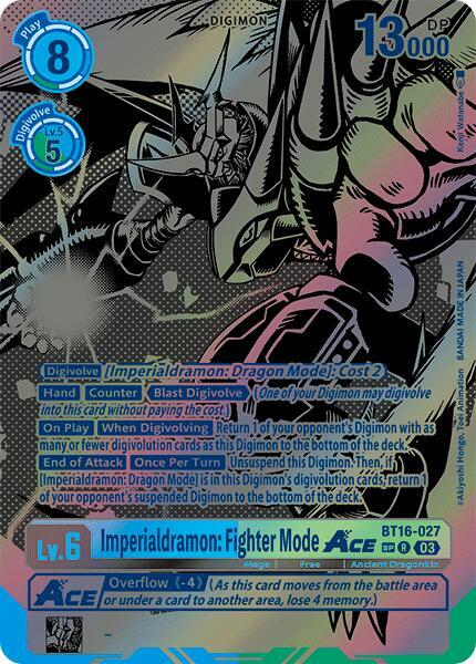 Imperialdramon: Fighter Mode ACE (Textured) (BT16-027 R) (BT-16)