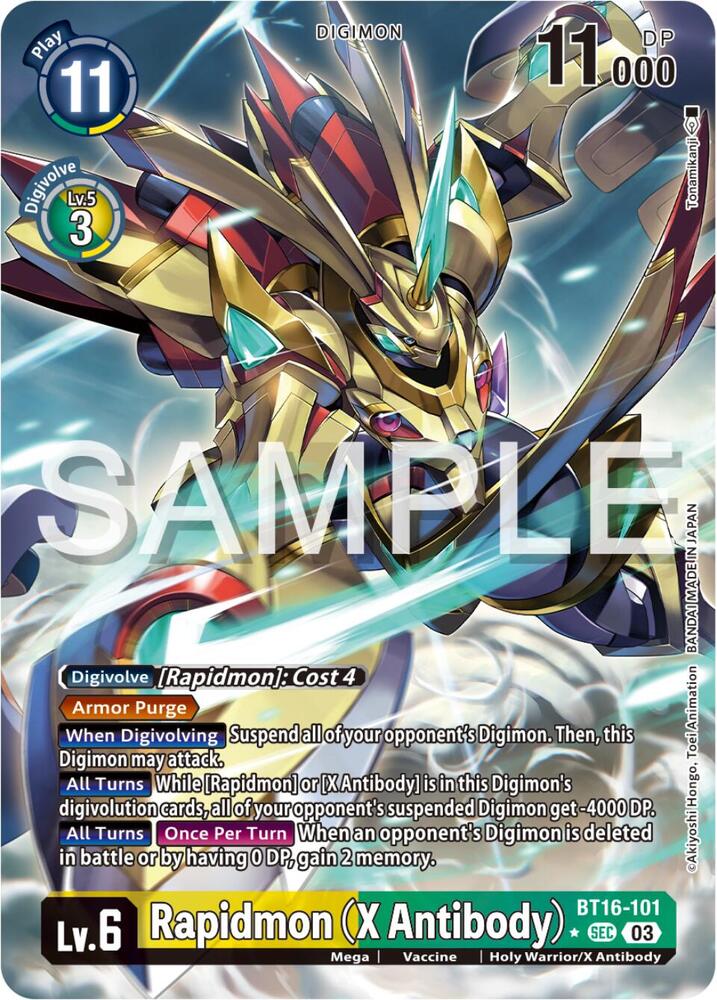 Rapidmon (X Antibody) (Alternate Art) (BT16-101 SEC) (BT-16)