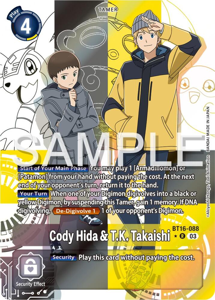 Cody Hida & T.K. Takaishi (Alternate Art) (BT16-088 R) (BT-16)