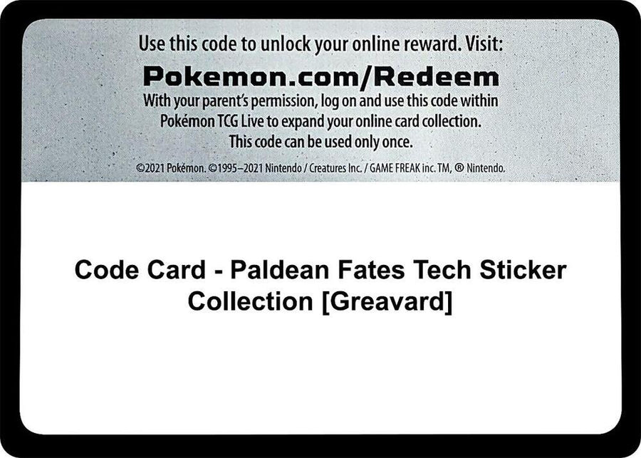 Code Card - Paldean Fates Tech Sticker Collection [Greavard] (PAF)