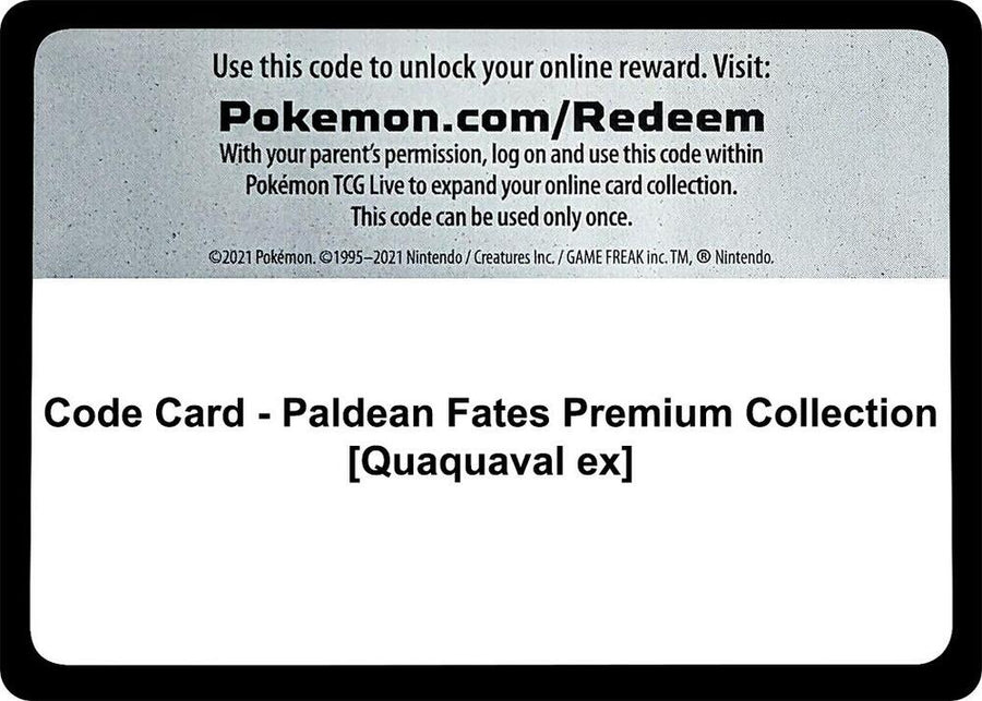 Code Card - Paldean Fates Premium Collection [Quaquaval ex] (PAF)
