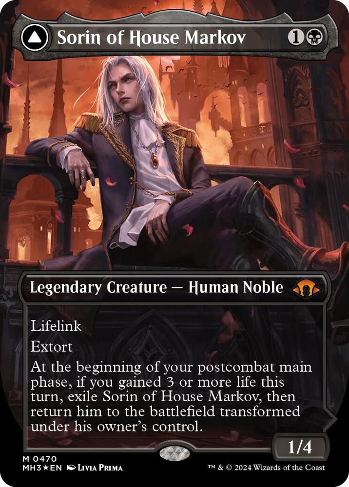 Sorin of House Markov (Borderless) (Textured Foil) (470) (MH3)