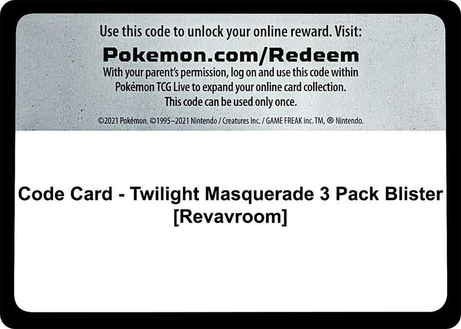 Code Card - Twilight Masquerade 3 Pack Blister [Revavroom] (TWM)