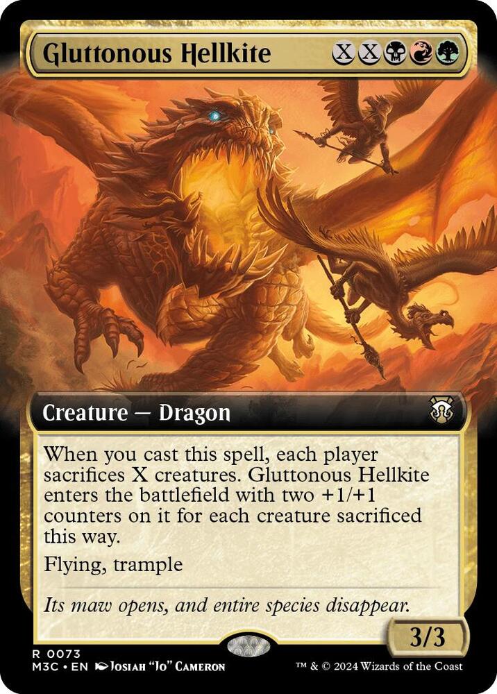 Gluttonous Hellkite (Extended Art) (Ripple Foil) (73) (M3C)
