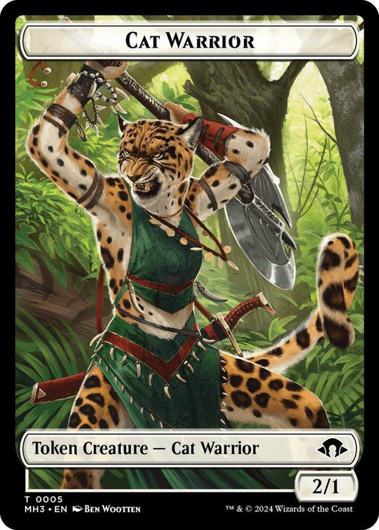 Image for Cat Warrior // Energy Reserve Double-Sided Token (5 // 36) (MH3) - Magic: The Gathering