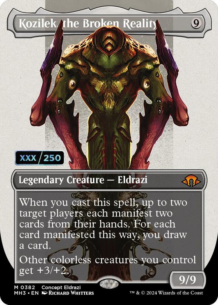 Kozilek, the Broken Reality (Borderless) (Serial Numbered) (382) (MH3)