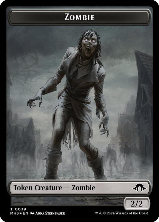 Image for Zombie (Ripple Foil) // Insect (0027) Double-Sided Token (39 // 27) (MH3) - Magic: The Gathering