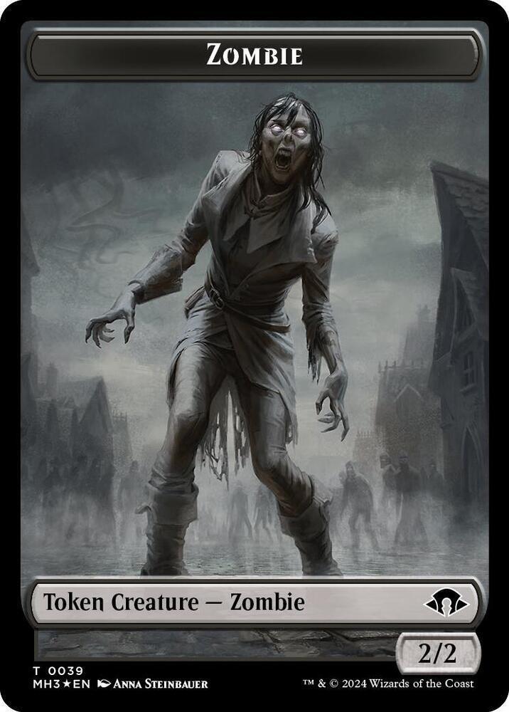 Zombie (Ripple Foil) // Insect (0027) Double-Sided Token (39 // 27) (MH3)