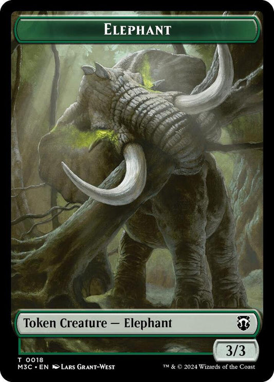 Image for Elephant (Ripple Foil) // Beast (0016) Double-Sided Token (18 // 16) (M3C) - Magic: The Gathering