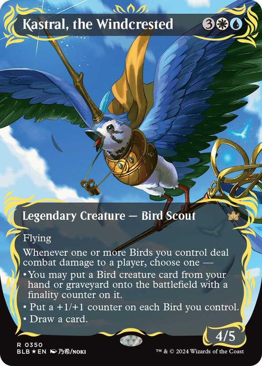 Image for Kastral, the Windcrested (Borderless) (Raised Foil) (350) (BLB) - Magic: The Gathering