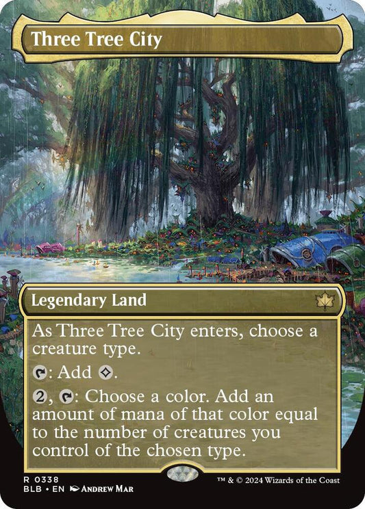 Image for Three Tree City (Borderless) (0338) (338) (BLB) - Magic: The Gathering