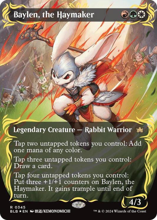 Image for Baylen, the Haymaker (Borderless) (Raised Foil) (345) (BLB) - Magic: The Gathering