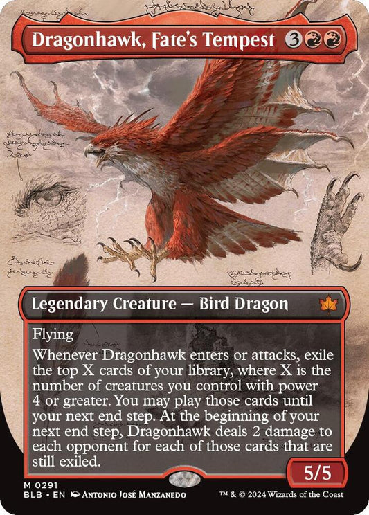 Image for Dragonhawk, Fate's Tempest (Borderless) (291) (BLB) - Magic: The Gathering