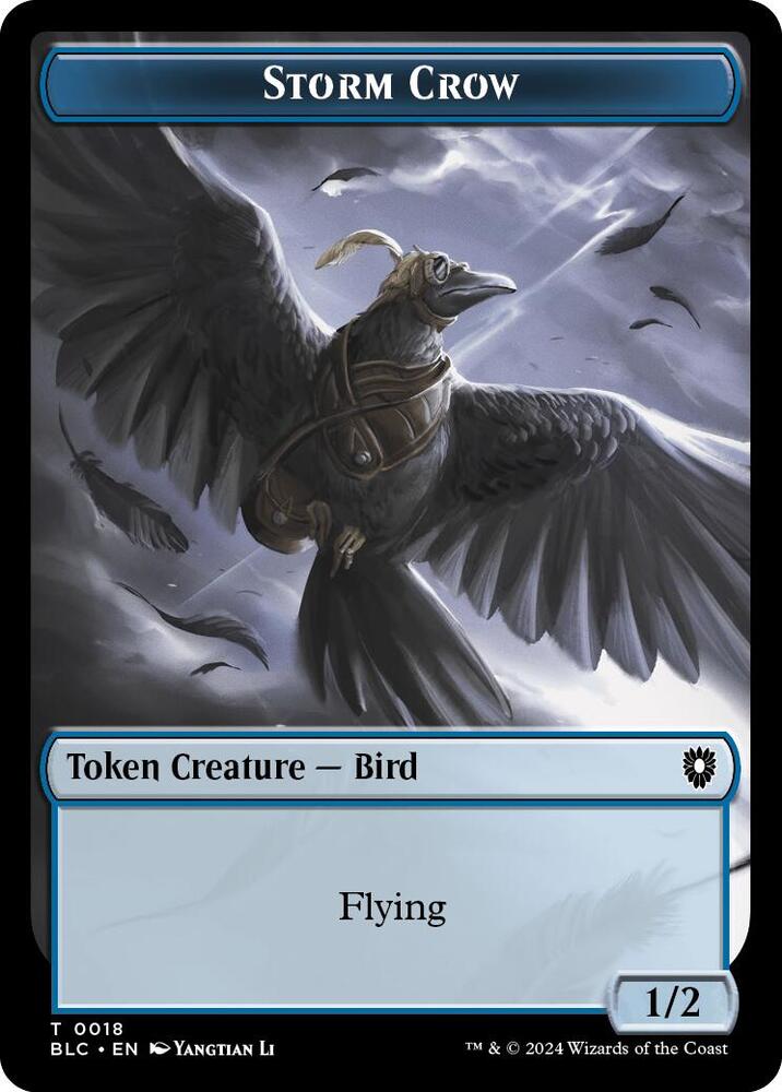 Storm Crow // Bird (003) Double-Sided Token (18 // 3) (BLC)