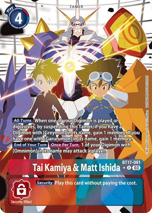 Tai Kamiya & Matt Ishida (Alternate Art) (BT17-081 R) (BT-17)