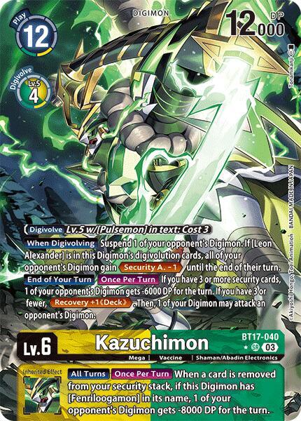 Kazuchimon (Alternate Art) (BT17-040 SR) (BT-17)