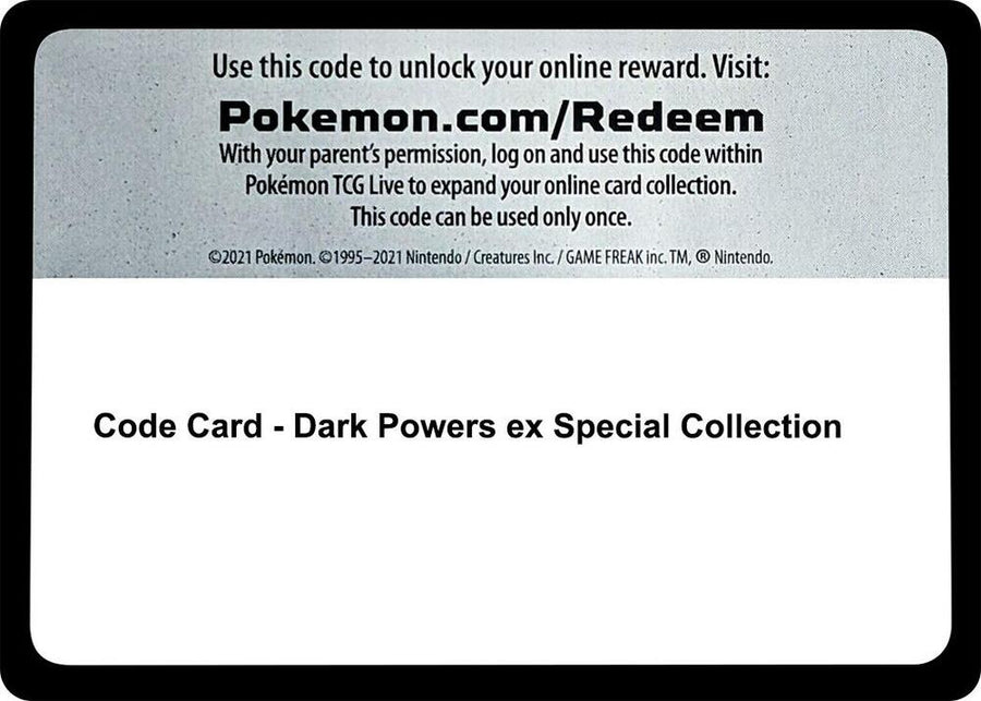 Code Card - Dark Powers ex Special Collection (MCAP)