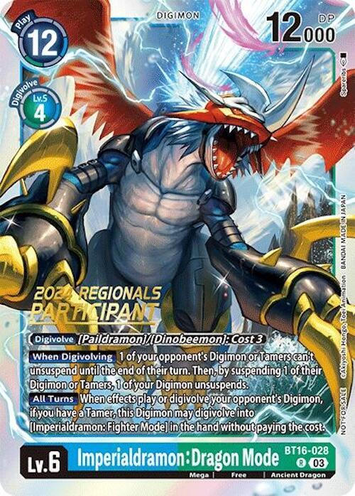 Imperialdramon: Dragon Mode (2024 Regionals Participant) (BT16-028 R) (BT-16)