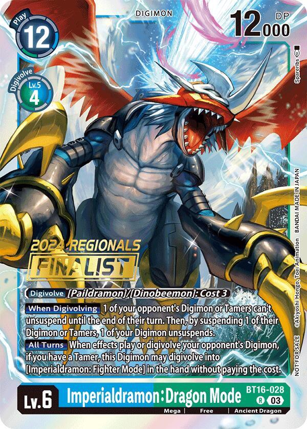 Imperialdramon: Dragon Mode (2024 Regionals Finalist) (BT16-028 R) (BT-16)