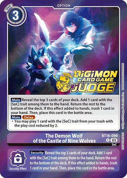 The Demon Wolf of the Castle of Nine Wolves (Judge Pack 6) (BT16-099 R) (BT-16)