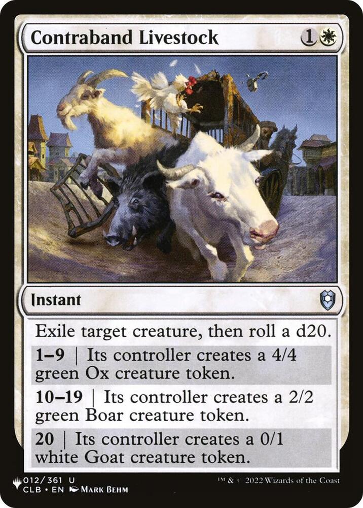 Contraband Livestock (012/361) (LIST)