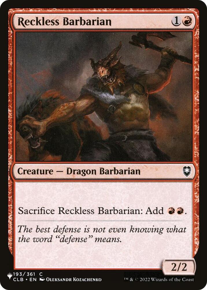 Reckless Barbarian (193/361) (LIST)