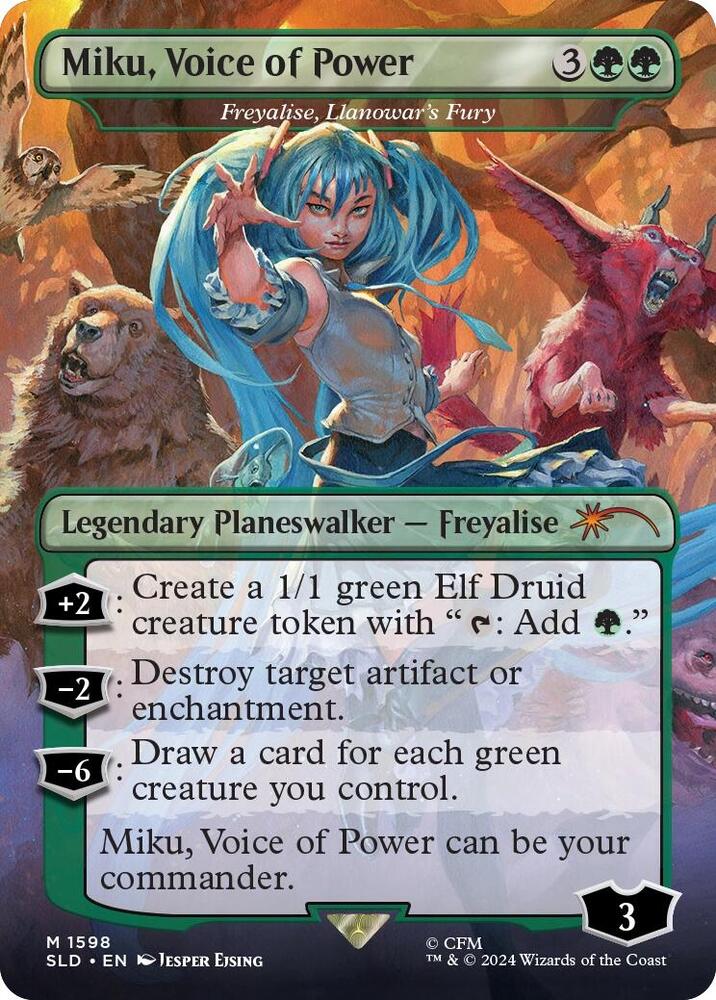 Miku, Voice of Power - Freyalise, Llanowar's Fury (1598) (SLD)