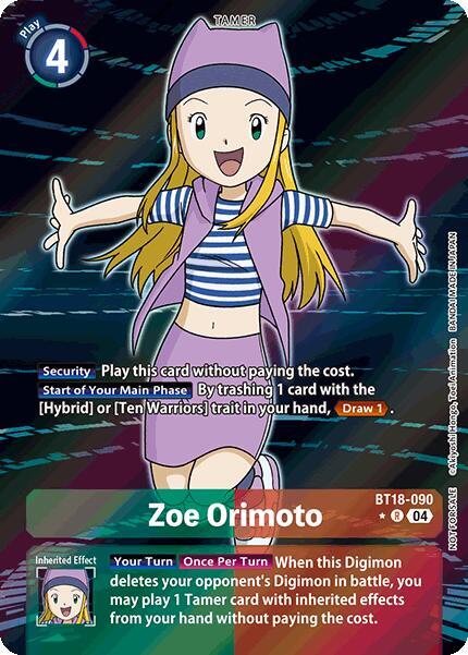 Zoe Orimoto (Release Special Booster 2.0: Box Promotion Pack) (BT18-090 R) (BT18-19)