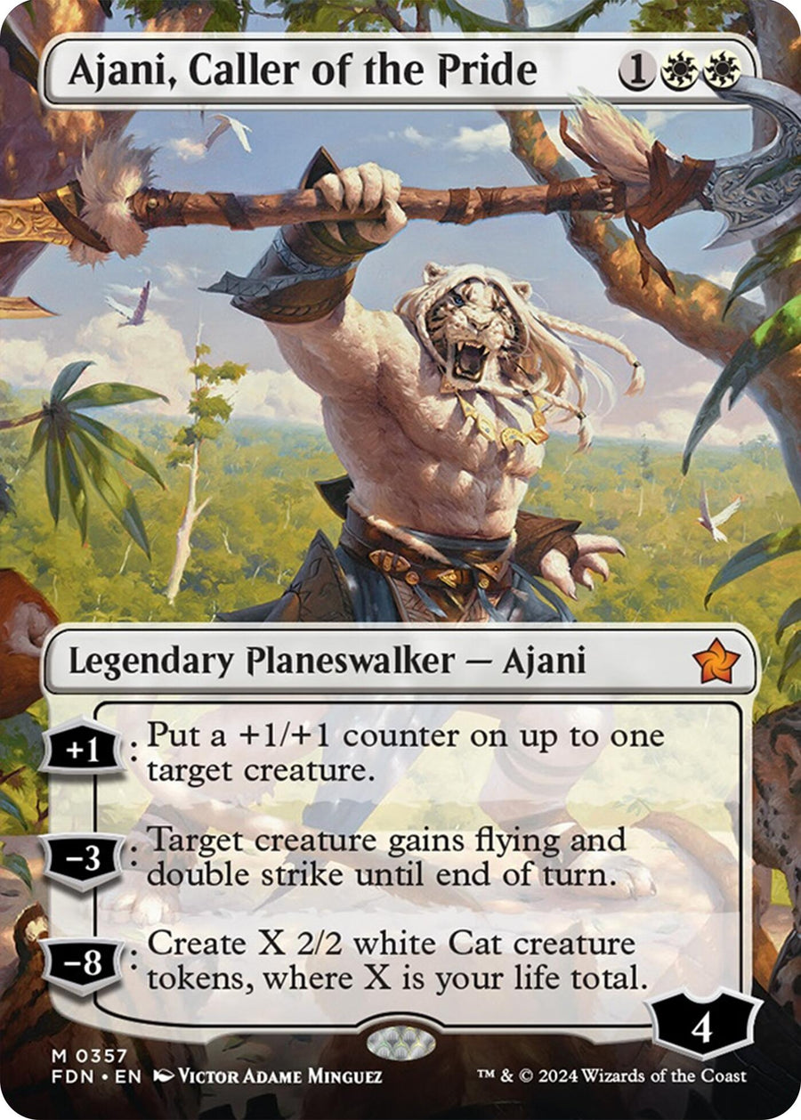 Ajani, Caller of the Pride (Borderless) (357) (FDN)