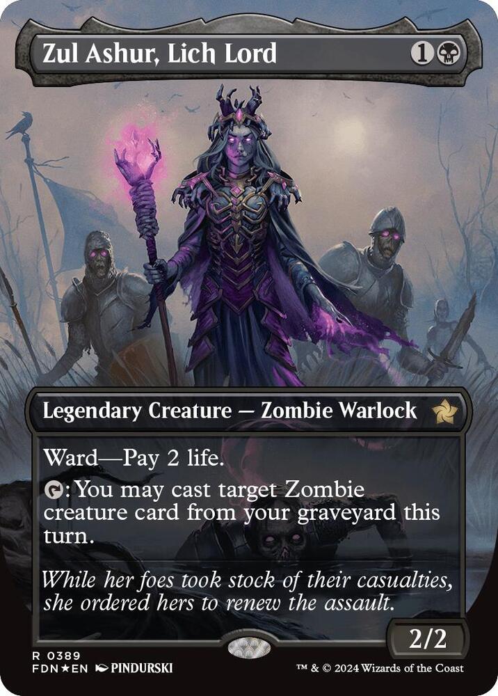 Zul Ashur, Lich Lord (Borderless) (Mana Foil) (389) (FDN)