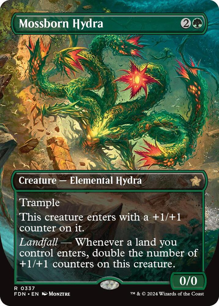 Mossborn Hydra (Borderless) (337) (FDN)