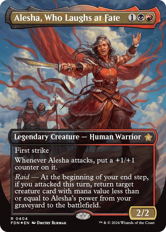 Image for Alesha, Who Laughs at Fate (Borderless) (Mana Foil) (404) (FDN) - Magic: The Gathering