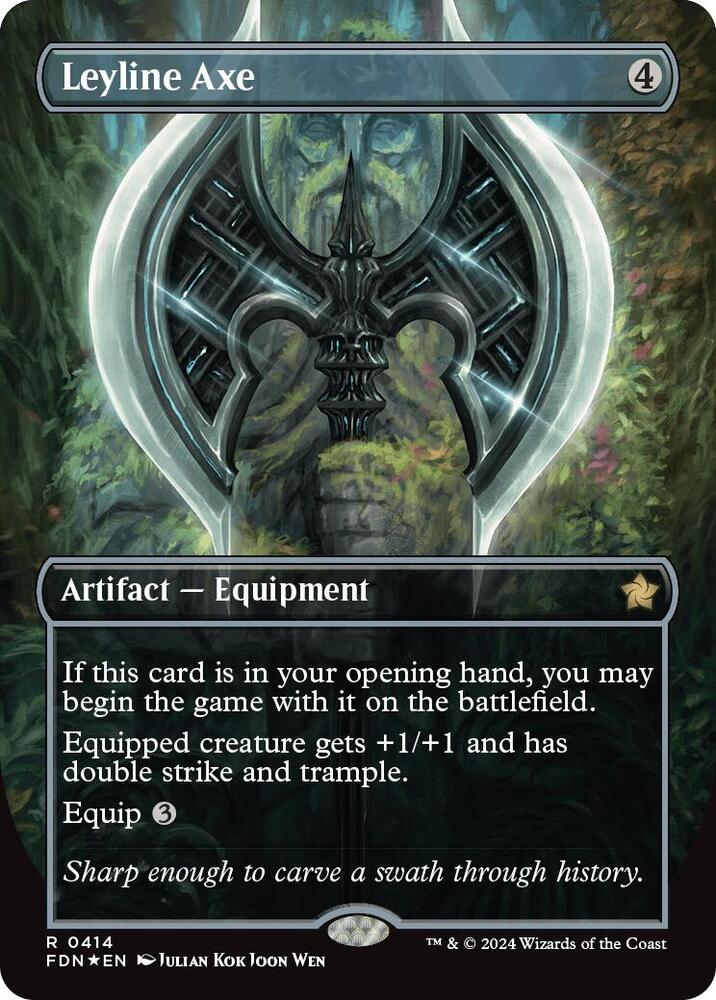 Leyline Axe (Borderless) (Mana Foil) (414) (FDN)