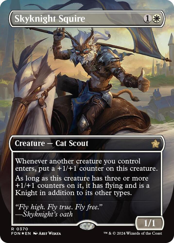 Skyknight Squire (Borderless) (Mana Foil) (370) (FDN)