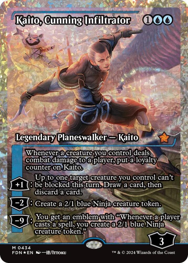 Kaito, Cunning Infiltrator (Showcase) (Fracture Foil) (434) (FDN)