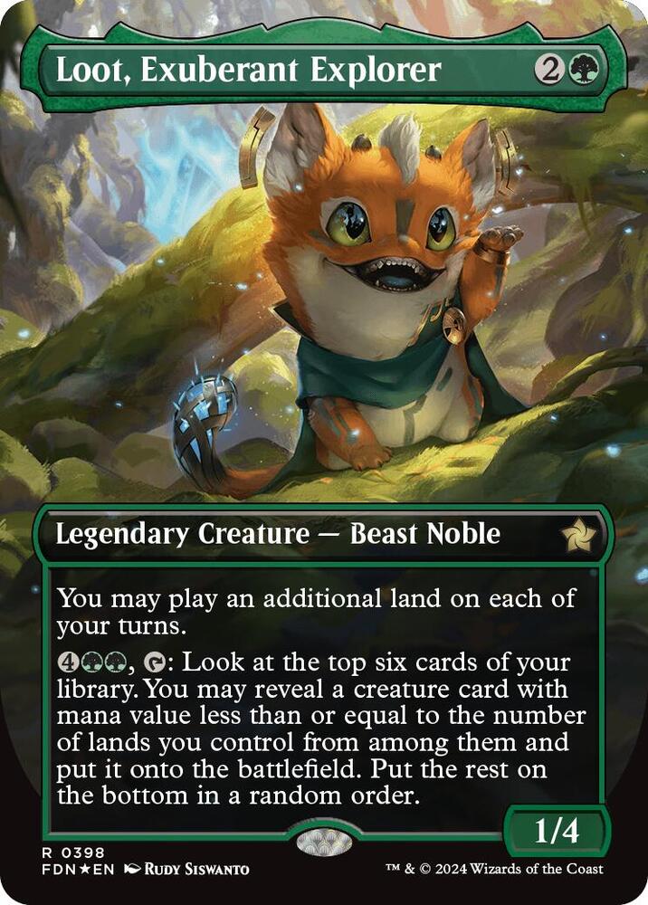 Loot, Exuberant Explorer (Borderless) (Mana Foil) (398) (FDN)