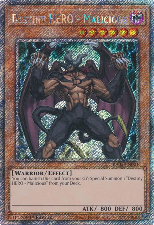 Destiny HERO - Malicious (Platinum Secret Rare) (RA03-EN001) (RA03)