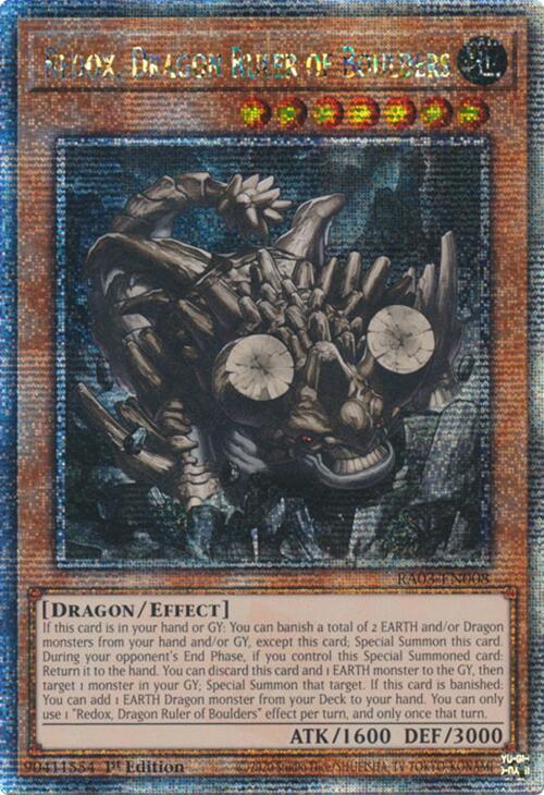 Redox, Dragon Ruler of Boulders (Quarter Century Secret Rare) (RA03-EN008) (RA03)