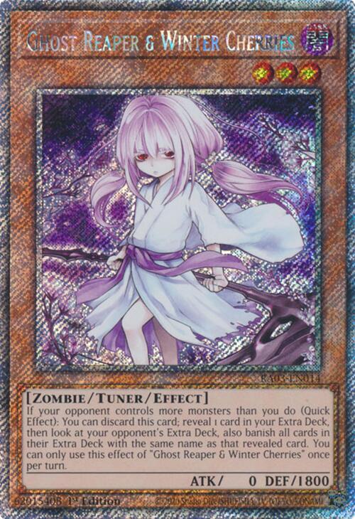 Ghost Reaper & Winter Cherries (Alternate Art) (Platinum Secret Rare) (RA03-EN014) (RA03)