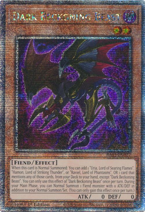 Dark Beckoning Beast (Quarter Century Secret Rare) (RA03-EN027) (RA03)