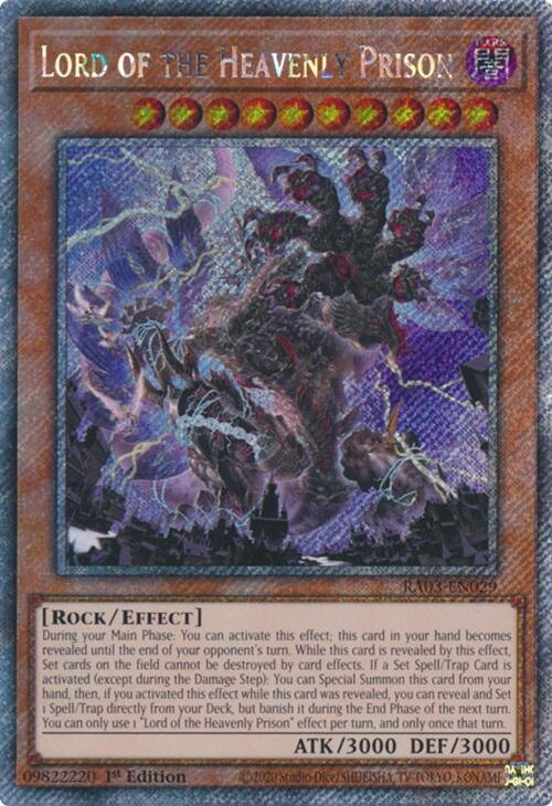 Lord of the Heavenly Prison (Platinum Secret Rare) (RA03-EN029) (RA03)