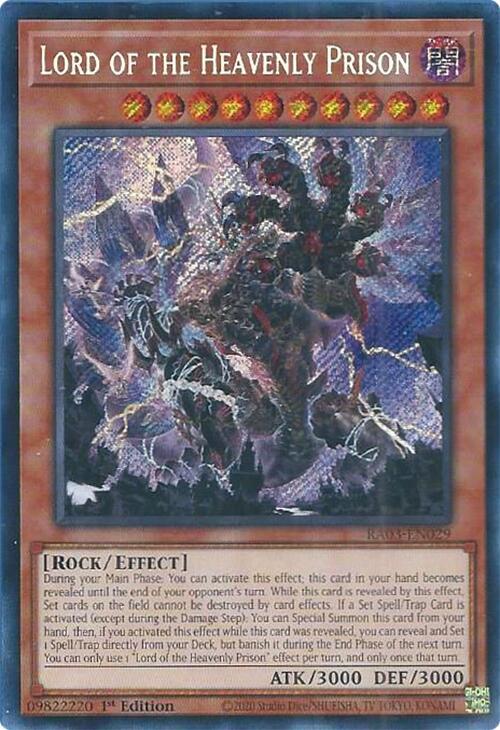 Lord of the Heavenly Prison (Secret Rare) (RA03-EN029) (RA03)