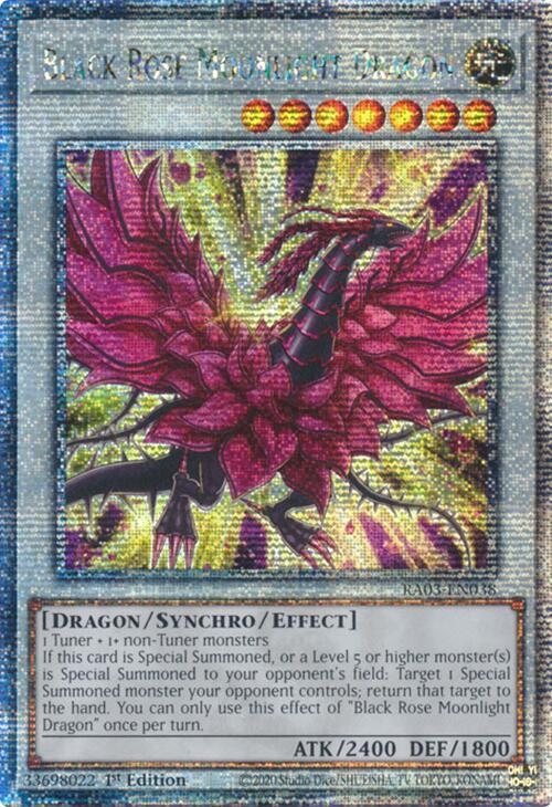 Black Rose Moonlight Dragon (Quarter Century Secret Rare) (RA03-EN038) (RA03)