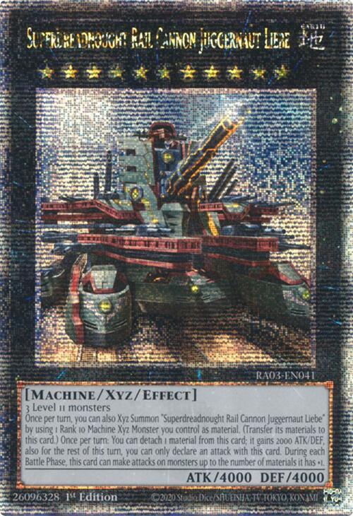 Superdreadnought Rail Cannon Juggernaut Liebe (Alternate Art) (Quarter Century Secret Rare) (RA03-EN041) (RA03)