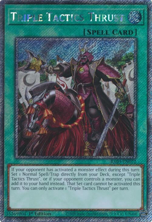 Triple Tactics Thrust (Platinum Secret Rare) (RA03-EN072) (RA03)