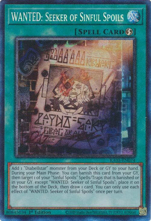 WANTED: Seeker of Sinful Spoils (PCR) (RA03-EN074) (RA03)