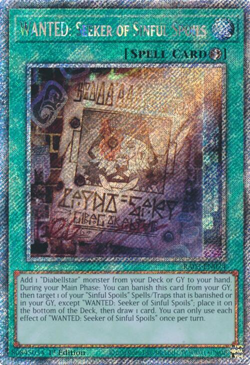 WANTED: Seeker of Sinful Spoils (Platinum Secret Rare) (RA03-EN074) (RA03)